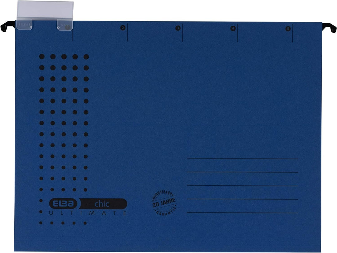 ELBA Hängemappe chic für A4, aus Karton, seitlich offen, dunkelblau, 25er Pack Hängemappe dunkelblau
