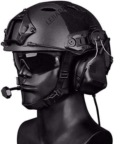 Airsoft-Helm Und Helm-Headset Und Schutzbrillen-Set, Mit Mikrofon Geräuschreduzierung elektronischer