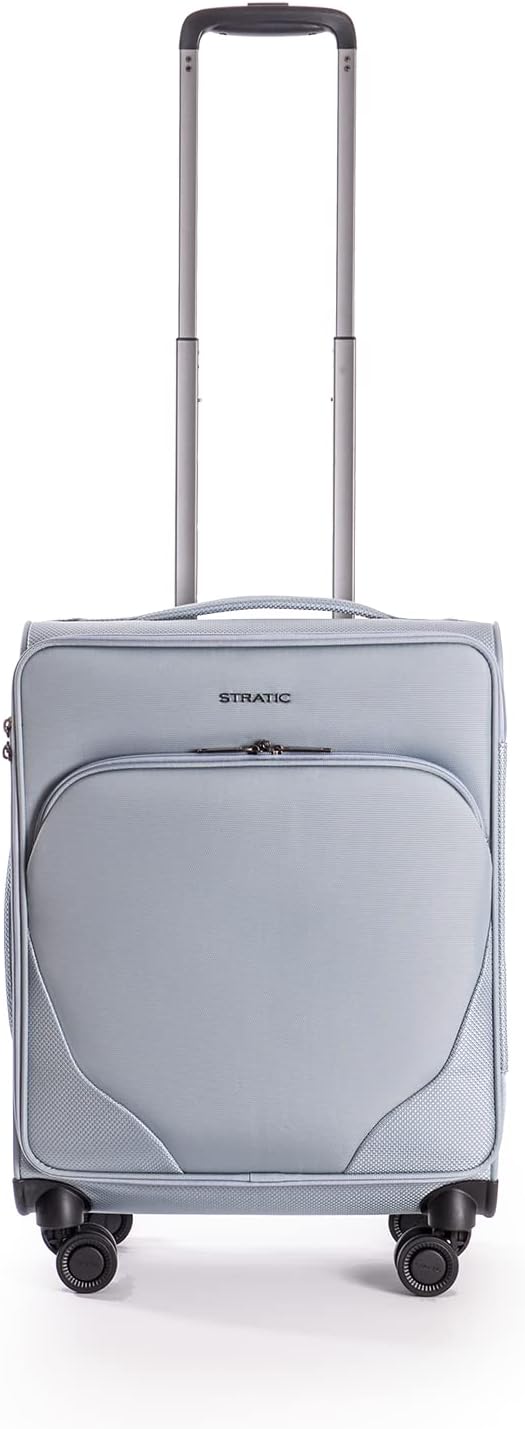 Stratic Mix Koffer Weichschale Reisekoffer Trolley Rollkoffer Handgepäck, TSA Kofferschloss, 4 Rolle