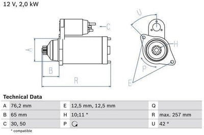 BOSCH 0986018390 Starter