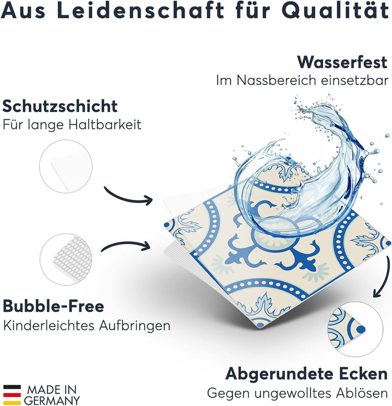 CREATISTO Klebefliesen Stickerfliesen Fliesenfolie - Stylische Sticker Aufkleber für Fliesen I Klebe