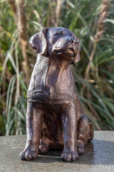 IDYL Bronze-Skulptur Hündchen | 36x18x26 cm | Hunde Tierfigur aus Bronze handgefertigt |Gartenskulpt