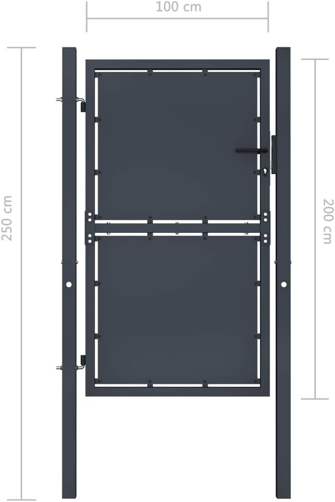 Tidyard Gitterzauntor Gartentor Garten-Zauntor Zaun Tor aus Stahl Mit 2 soliden Pfosten Mit stabilen