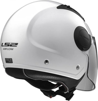 LS2 Helm Motorrad of562 Airflow, Gloss White Long, L L Weiss, L Weiss