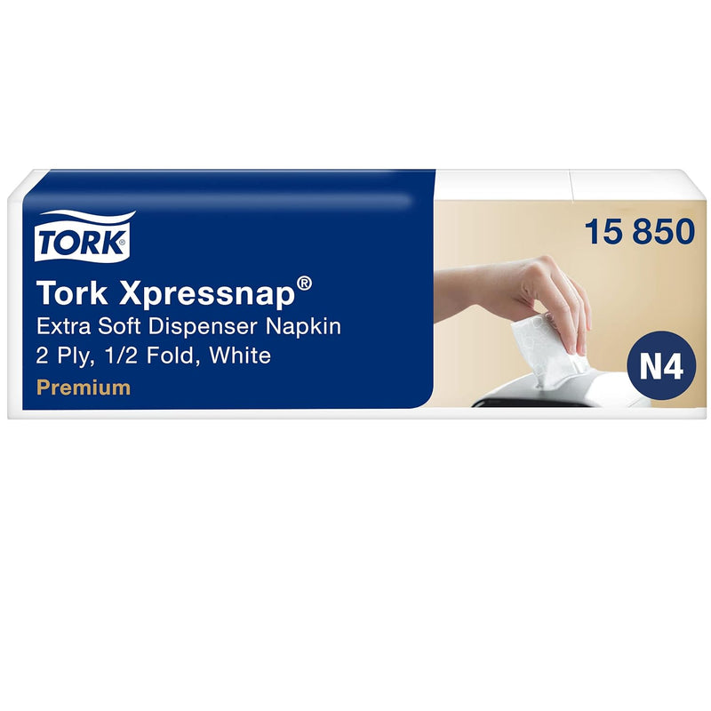 Tork 15850 Xpressnap Extra Soft Spenderserviette unbedruckt / Weisse Papierserviette für Serviettens