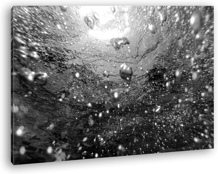 deyoli Luftblasen im blauen Wasser Effekt: Schwarz/Weiss im Format: 80x60 als Leinwandbild, Motiv fe