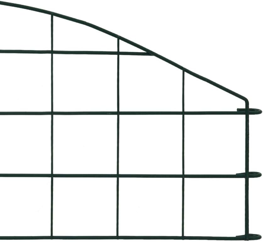 HOMIUSE Teichzaun-Set Oberbogen 77,3x26 cm Grün Gartenzaun Zaun für Hunde Gartentor Metall Zaun Gart