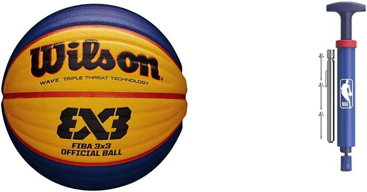 Wilson Unisex-Adult FIBA 3X3 MINI RUBBER BASKETBALL Spielball Bundle mit Ballpumpen-Set, Spielball B