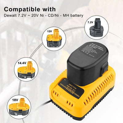 Werkzeug Akku Ladegerät 7,2V-18V Ladestation für Ni-MH Ni-Cd Akkus 7,2V 12V 14,4V 18V ersetzt Dewalt