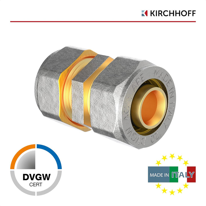KIRCHHOFF | MSVR Rohr | 5er Set | Klemmringverschraubung 20 mm | Aluverbundrohr | für Heizung | Fuss