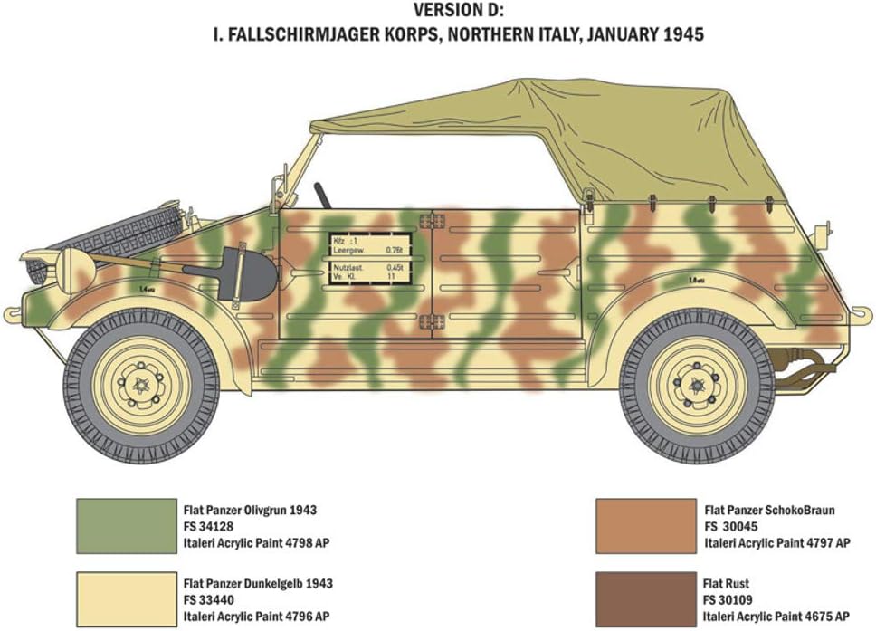 Italeri IT7405 7405S - KDF. 1 Typ 82 Kübelwagen , Modellbau, Bausatz, Standmodellbau, Basteln, Hobby