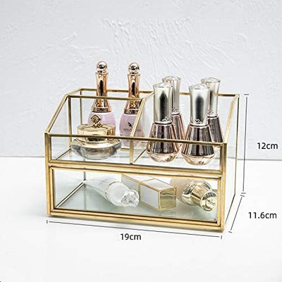 SLHEQING Makeup Organizer mit Schubladen Kosmetik-Organizer Schmink Aufbewahrung Gold, Desktop Stora