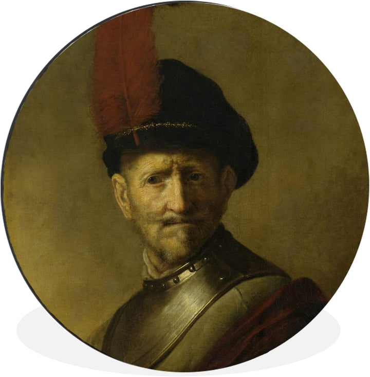 MuchoWow Wandbild Rund Wanddeko Deko Wohnzimmer Bilder 90x90 cm Porträt eines Mannes - Rembrandt van