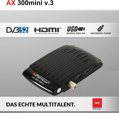 RED OPTICUM Camping Sat Anlagen Komplettset HD I Mobile Satelliten-Anlage mit Opticum AX 300 Mini V3