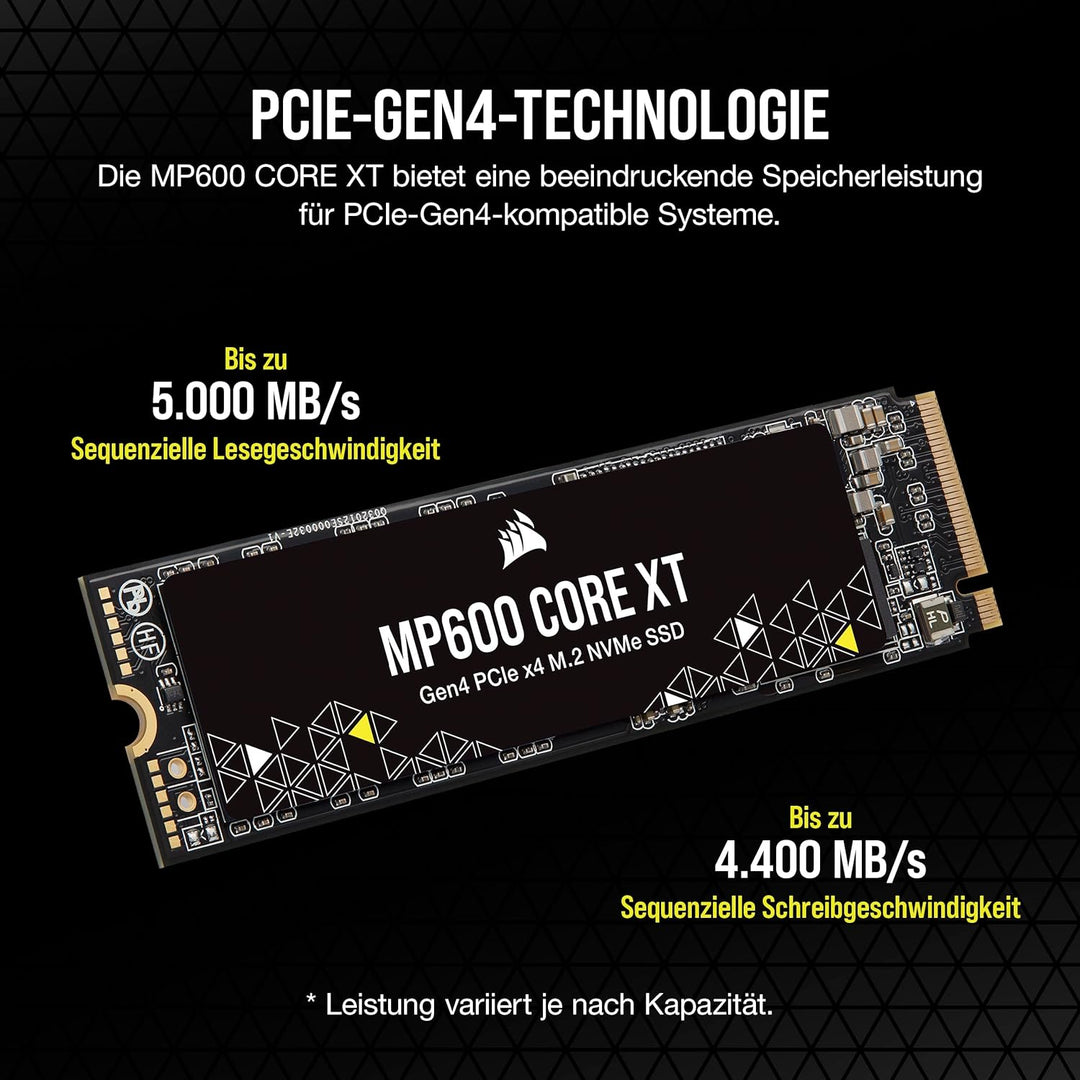 Corsair MP600 CORE XT 2TB PCIe Gen4 x4 NVMe M.2 SSD – QLC NAND Mit Hoher Dichte - M.2 2280 - DirectS