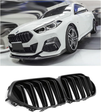 GCP PASST FÜR 2ER F44 GRAN COUPE SPORT KÜHLERGRILL DOPPELSTEG GRILL GLANZ SCHWARZ