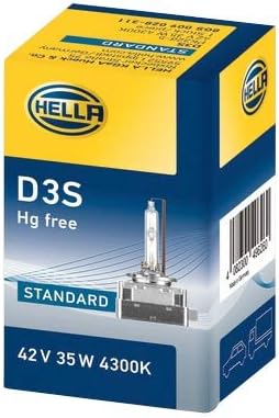 HELLA - Glühlampe - D3S - Xenon up to 4300 Kelvin - 42V - 35W - Sockelausführung: P32d-2-5 - Schacht