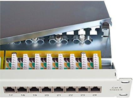 BIGtec 24 Port CAT6 Patchpanel Verteilerfeld Verteiler Patchfeld 10 Gigabit LSA Technik RJ45 8P8C RA