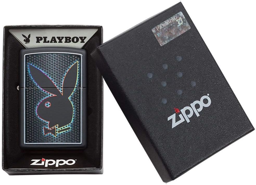 Zippo Playboy Feuerzeuge Schwarzes, Mattes Bunny Matt, Schwarzes, Mattes Bunny Matt