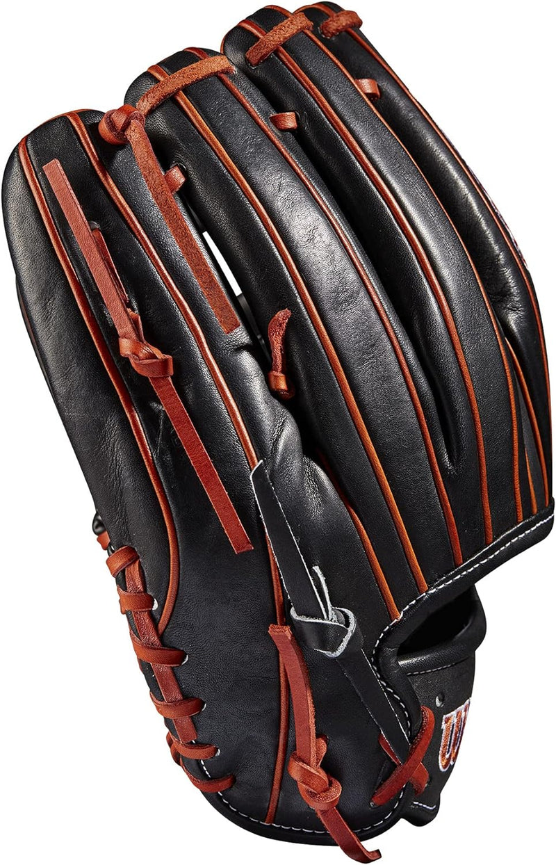 WILSON A200 Baseballhandschuh-Serie Rechte Hand Wurf 29,2 cm (11,5 Zoll) Schwarz/Kupfer – Standard-H