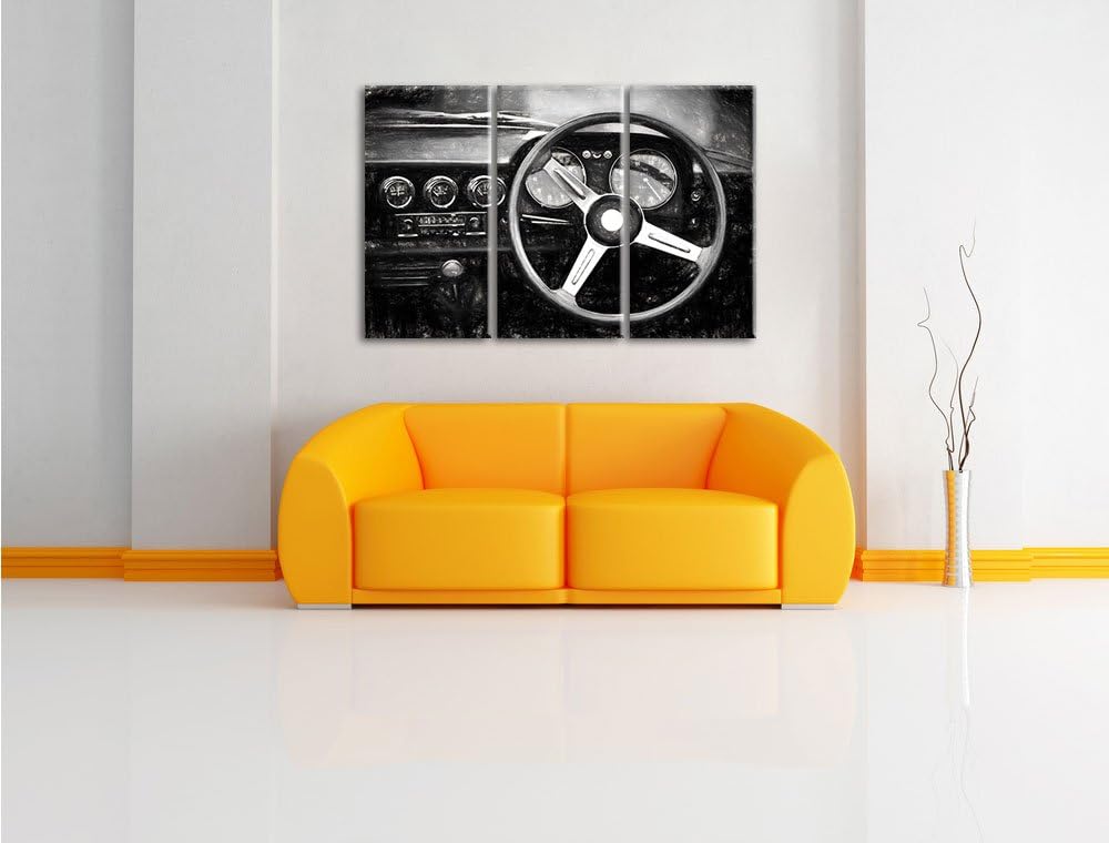 Pixxprint Olditmer von innen 3Teiler 120x80 cm Leinwandbild Wandbild Kunstdruck