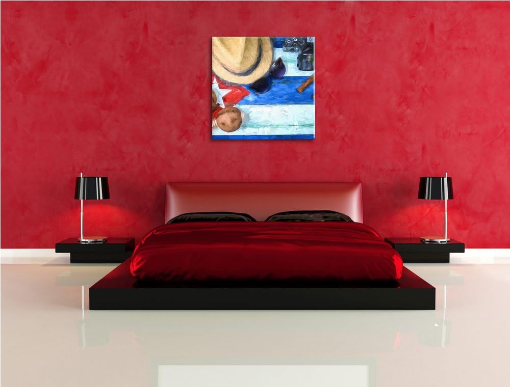 Stillleben Kubazigarren, Format: 70x70 auf Leinwand, XXL riesige Bilder fertig gerahmt mit Keilrahme