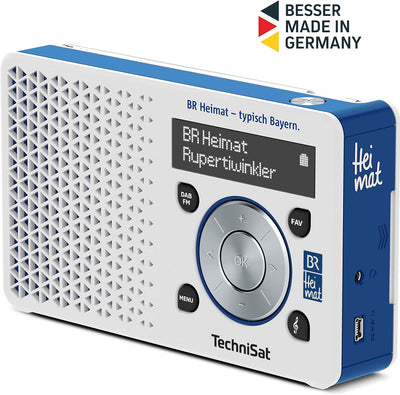 TechniSat Digitradio 1 BR Heimat-Edition portables DAB Radio (klein, tragbar, mit Lautsprecher, DAB+