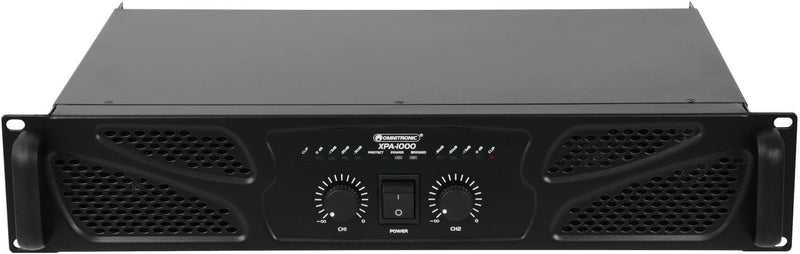 Omnitronic XPA-1000 Endstufe | Stereo-PA-Verstärker mit Limiter, 2 x 500 W / 4 Ohm, 2 x 375 W / 8 Oh