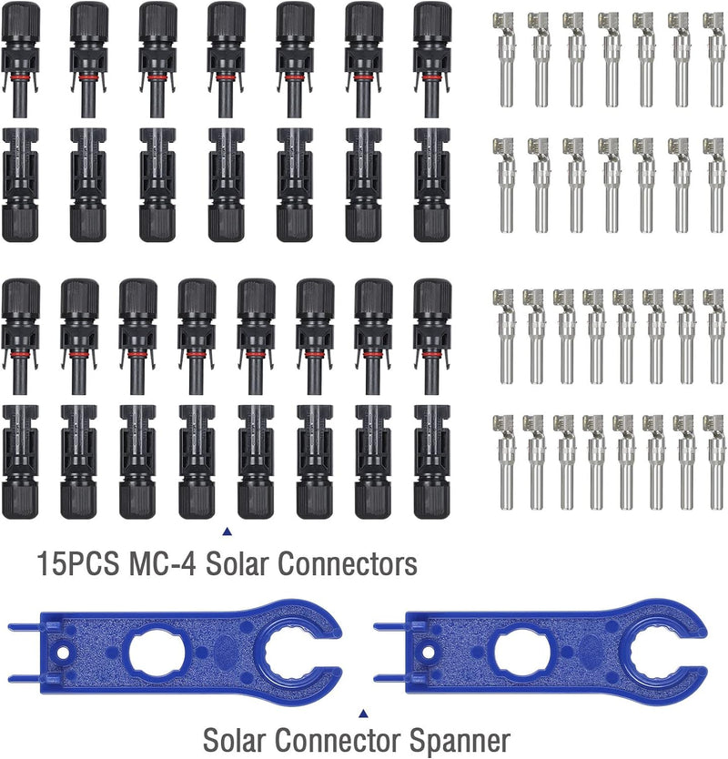 Solar PV Crimpzange Werkzeugsätze - TUBTAP® Solar Crimpwerkzeuge mit 30 Stück Male Female Solarpanel