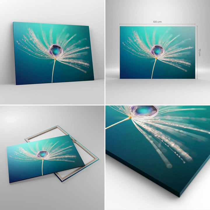 Bilder auf Leinwand 100x70cm Leinwandbild mit Rahmen Pflanze Natur Gross Wanddeko Bild Schlafzimmer