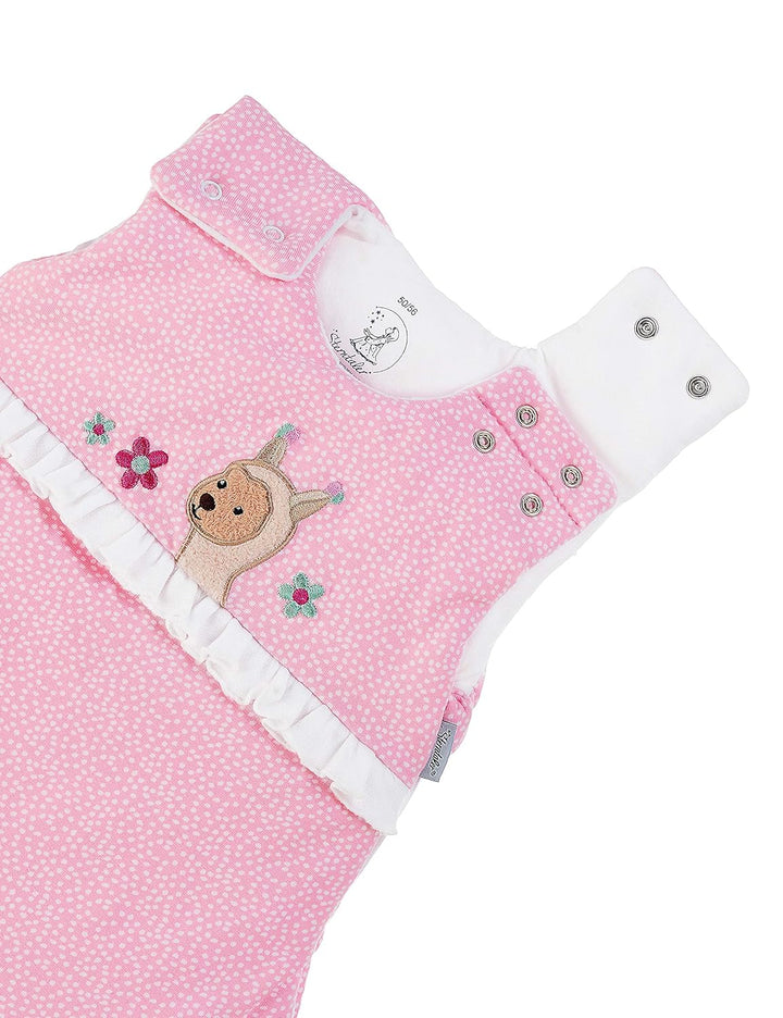 Sterntaler Schlafsack Kuschelzoo für Babys, Reissverschluss und Knöpfe, Grösse: 62/68, Rosa Grösse 6
