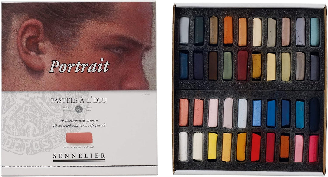 Sennelier Pastels Soft Half ST 40/PKG, Portrait, Einheitsgrösse 1 40 stück (1er Pack), 1 40 stück (1
