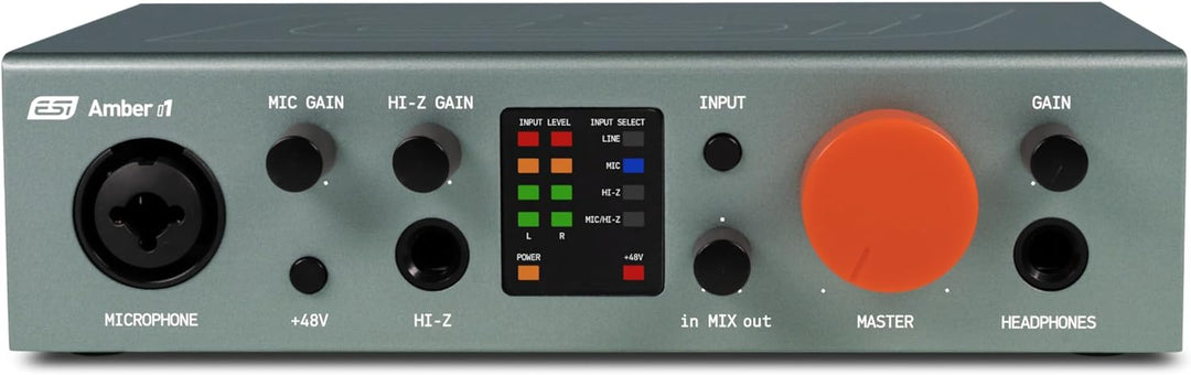 ESI Amber i1 | Professionelles 24-bit / 192 kHz USB Audio Interface mit 2 Eingängen und 2 Ausgängen
