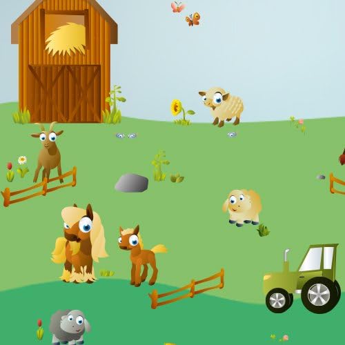 Wandkings Bauernhof Tiere Wandsticker Megapack Set, 99 Aufkleber, Gesamtfläche 260 x 70 cm