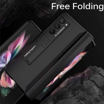 Miimall Handyhülle Kompatibel mit Samsung Galaxy Z Fold 2 Hülle mit S Pen Halter + Stift, PC Schutzh