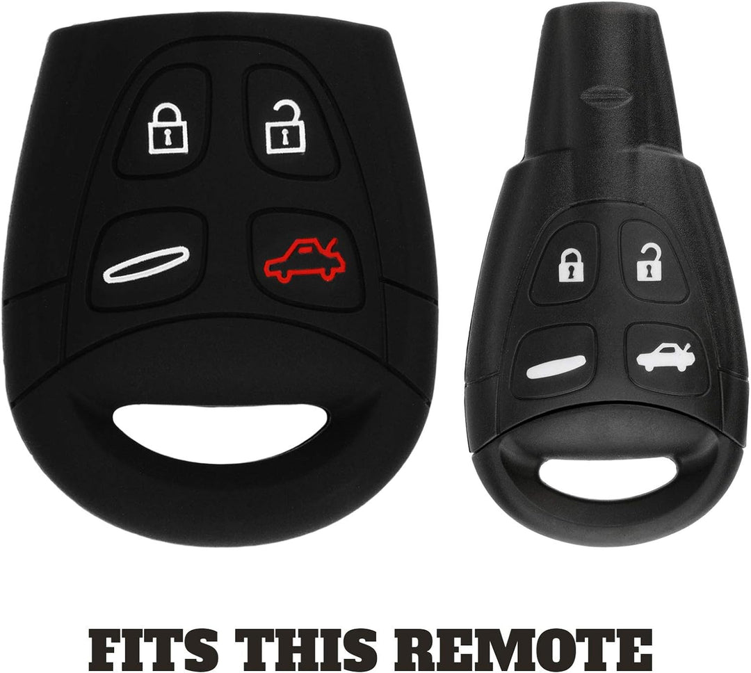 KeyGuardz Autoschlüssel-Gehäuse für Saab 9-3 9.5 LTQSAAM433TX schwarz, schwarz