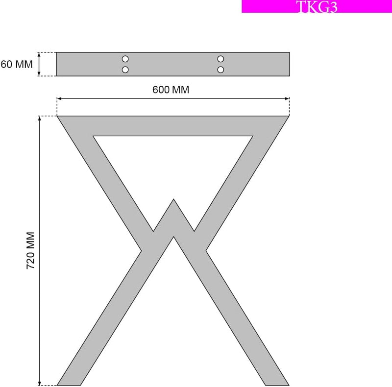 sossai® Designer Tischkufen aus Stahl | Tischbeine Tischgestell | TKG3 | Farbe: Schwarz | 2 Stück |