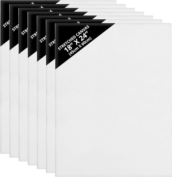 Belle Vous 7 Stk Leere Leinwände zum Bemalen - 45 x 60 cm – Vorgespannte Grosse Leinwand – Leinwände