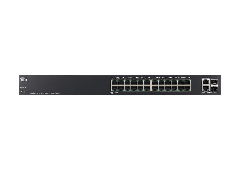 Cisco SF220-24 Fast Ethernet und 2-Port Gigabit Ethernet Smart Switch (SF220-24-K9-UK)