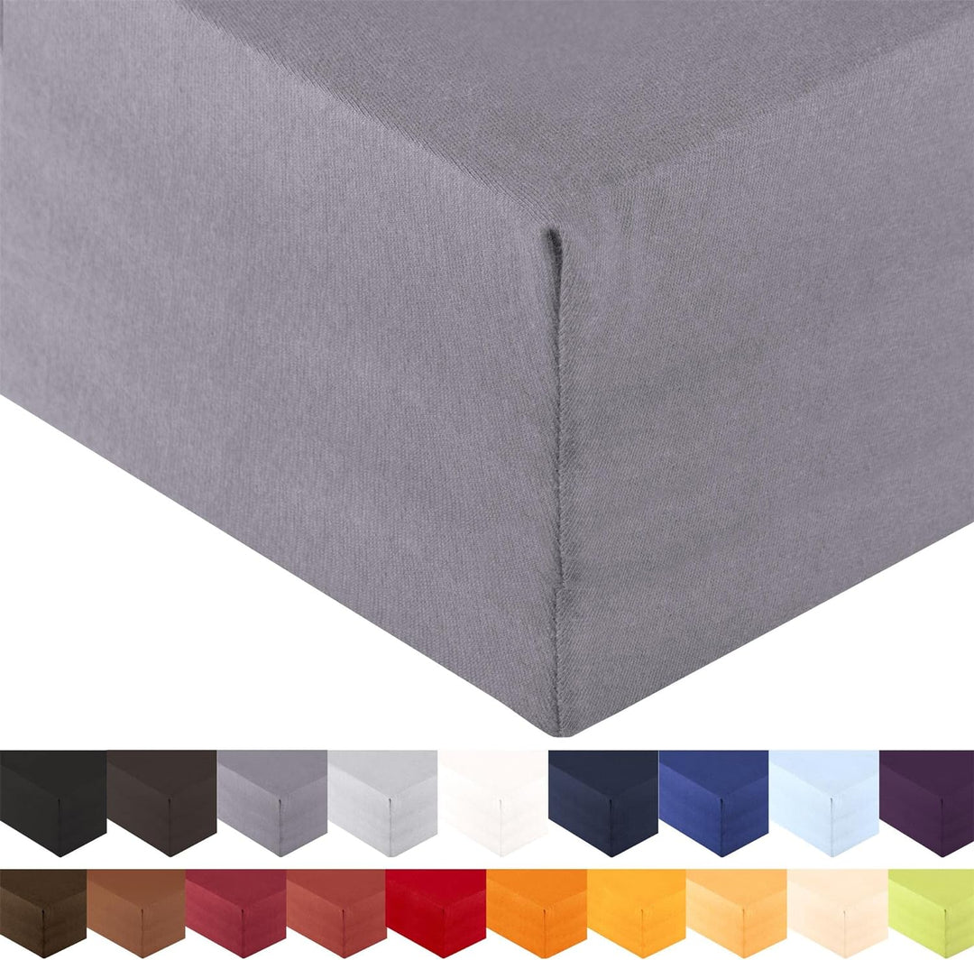 aqua-textil Royal XL Spannbettlaken Boxspringbett Wasserbett 200x220-220x240 cm dunkel grau 210g/qm