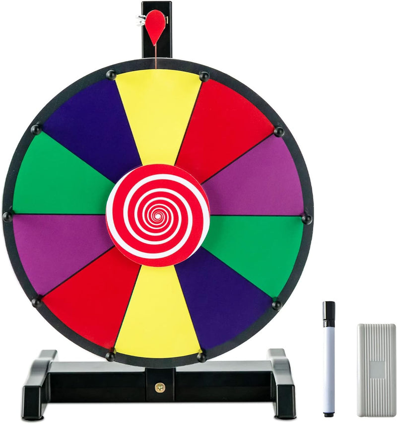 DREAMADE 12 Zoll Glücksrad zum drehen, Tischglücksrad für Lotteriespiele Wheel of Fortune Bunt, Prei