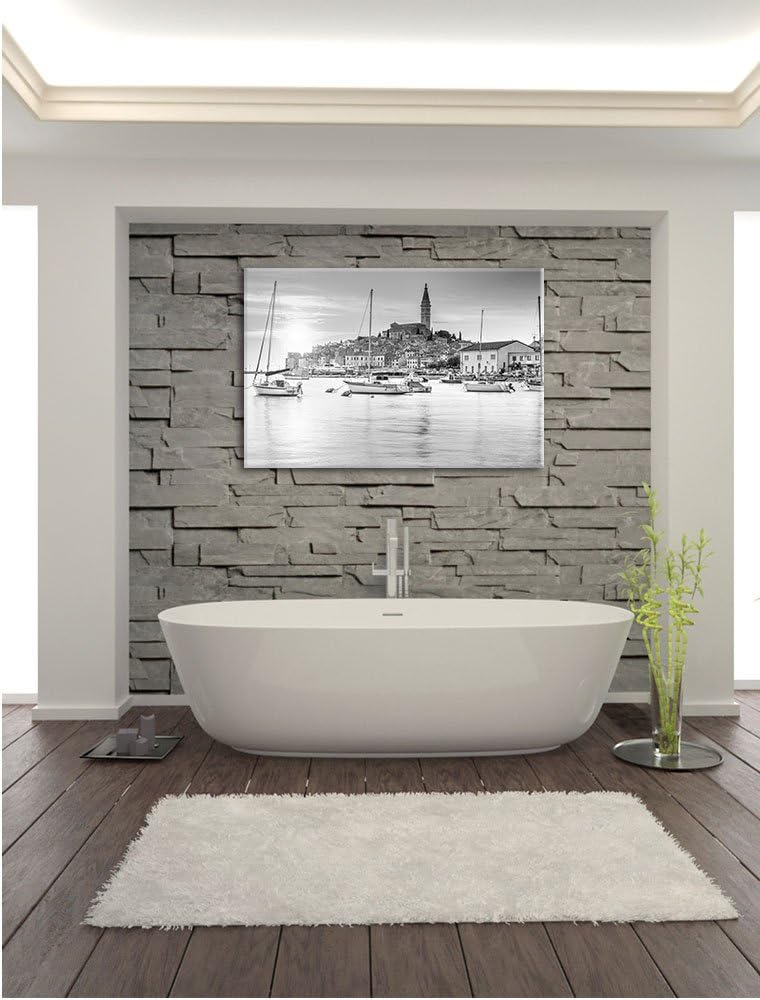 Pixxprint Kroatische Hafenstadt als Leinwandbild/Grösse: 100x70 / Wandbild/Kunstdruck/fertig bespann