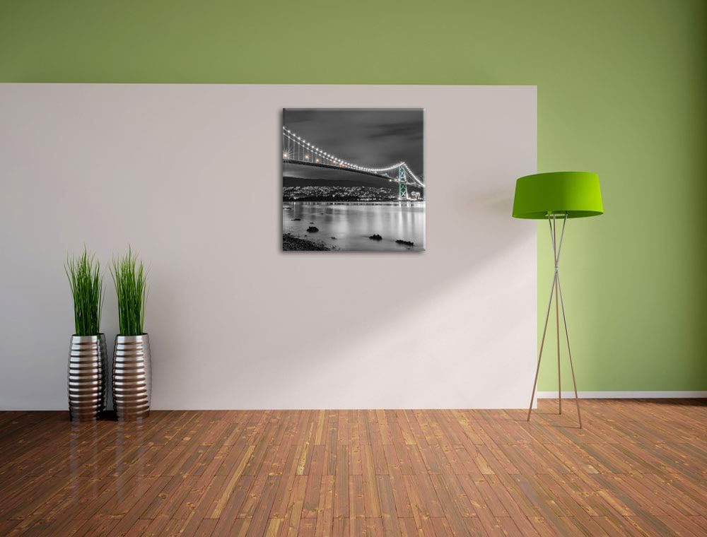 Pixxprint Lions Gate Bridge in Vancouver als Leinwandbild Quadratisch/Grösse: 70x70 / Wandbild/Kunst