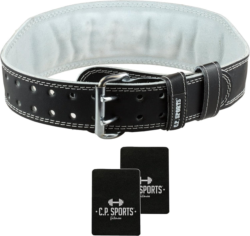 Gewichthebergürtel Leder T4 inkl. Griffpolster - C.P.Sports - Ideal für Bodybuilding, Fitness u. Kra