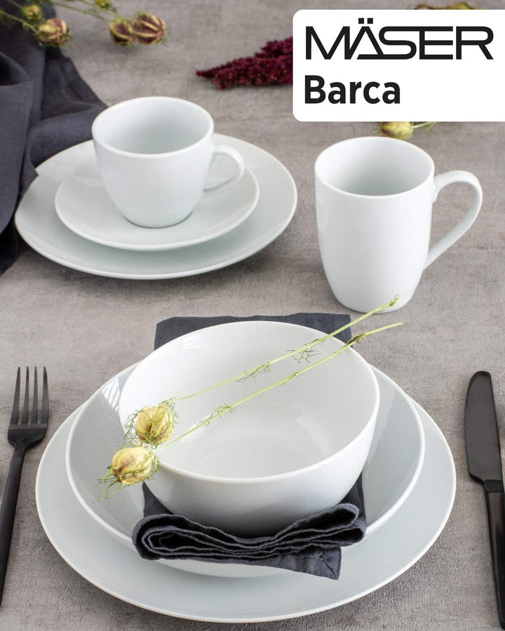 Mäser Kombiservice, Porzellan Barca, Weiss