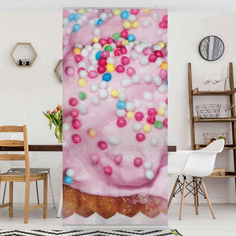 Bilderwelten Raumteiler No.YK10 Cupcake 250x120cm inkl. transparenter Halterung 250x120cm incl. tran