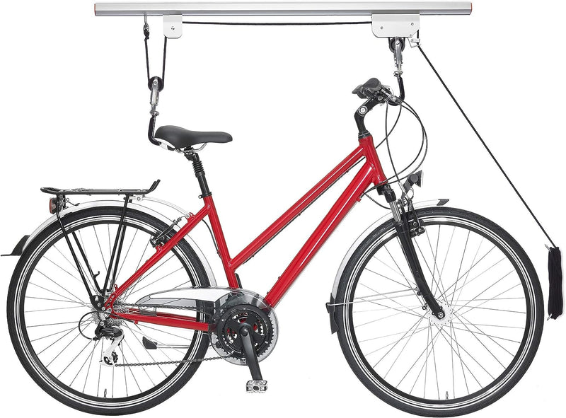 Relaxdays Fahrradlift, bis 20 kg, Deckenlift mit Seilzug, für Garage & Keller, Fahrrad Deckenhalteru