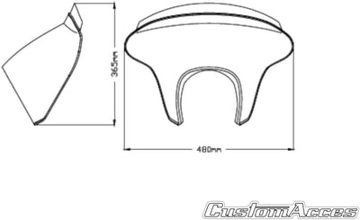 Customacces Batwing SML Kurzer Bildschirm Stak Getönt Puig ref.21053H für Harley Davidson Sportster