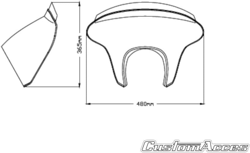 Customacces Batwing SML Kurzer Bildschirm Stak Getönt Puig ref.21053H für Harley Davidson Sportster