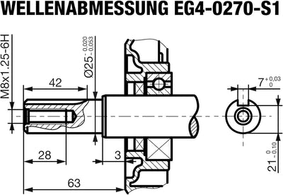 Rotek luftgekühlter 1-Zylinder 4-Takt 270ccm Benzinmotor, EG4-0270-5HE-S1 zylindrisch D25 L:63mm (S1